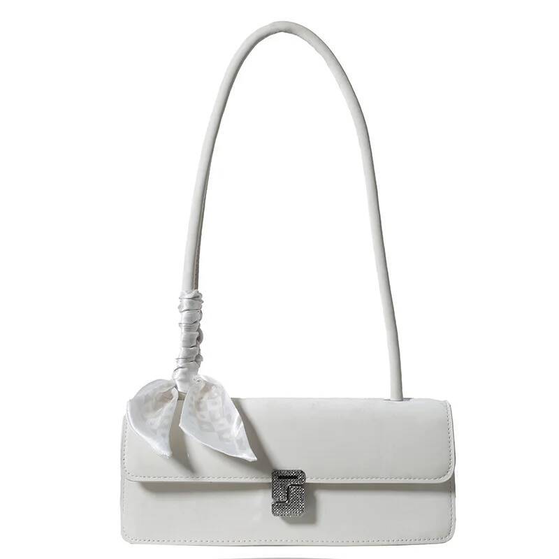 New French Niche Women's Sier Shoulder Pop Texture Underarm Baguette Bags Designer Handbag Women Bag high-quality