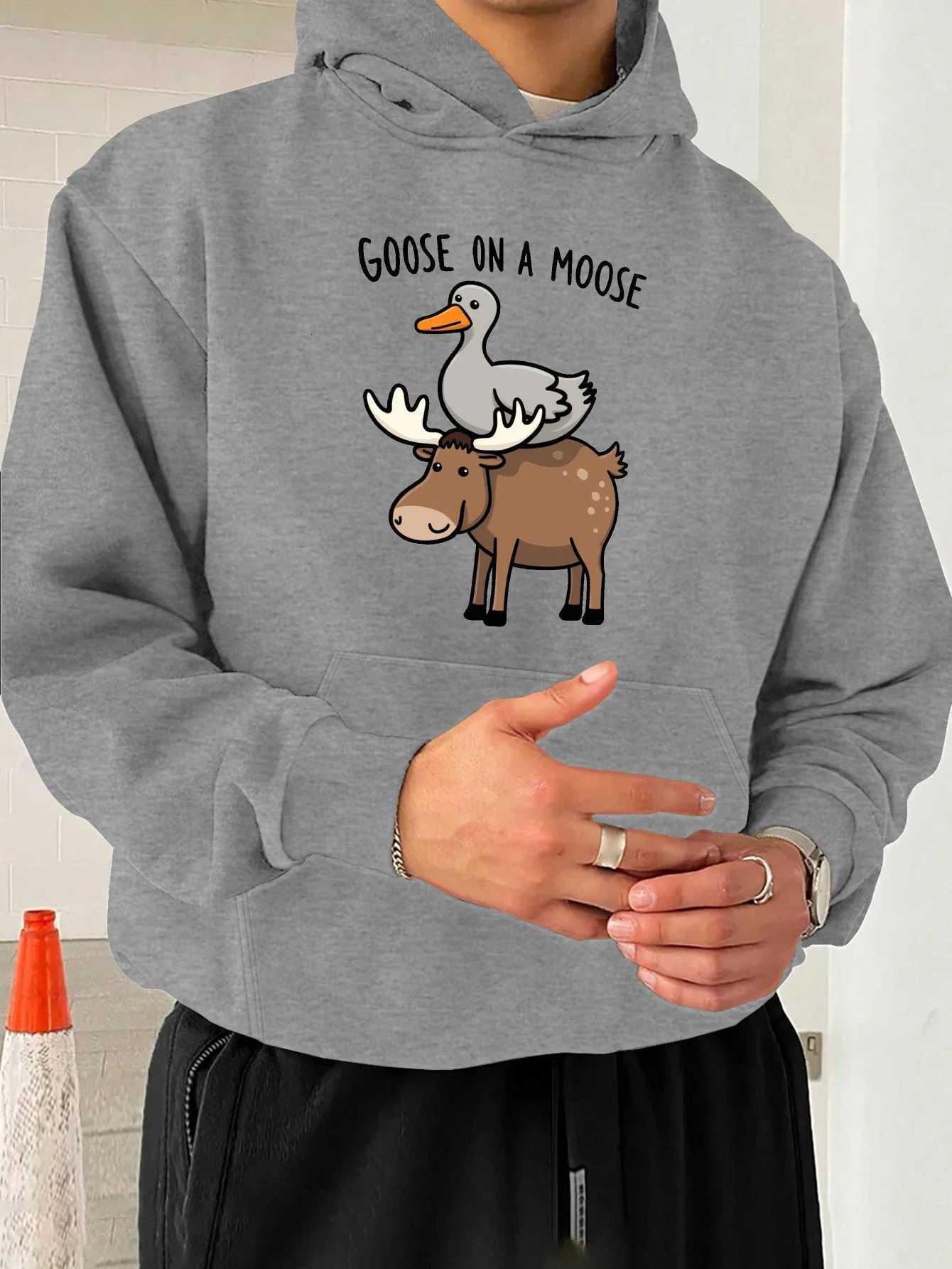 MenS Plus Size Hooded Sweatshirt Loose Fit Long Sleeve Fabric Casual Wear Hoodie Playful Graphic Hoodie Knitted Texture Y250811