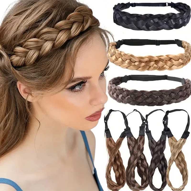 Bohemian Style Synthetic Band Fishtail Braids Hair with Adjustable Belt Plaited Hairband for Women Hairstyle Hairpieces X250812