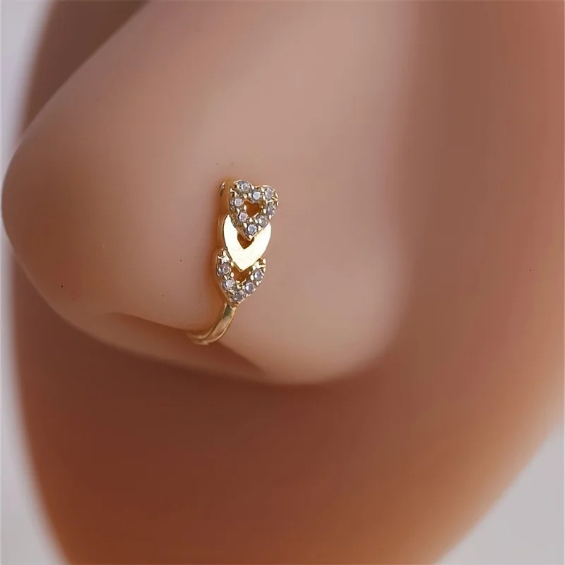 9-piece set of womens fashionable sun star moon heart crown nose clip set no perforation personalized and simple 250807