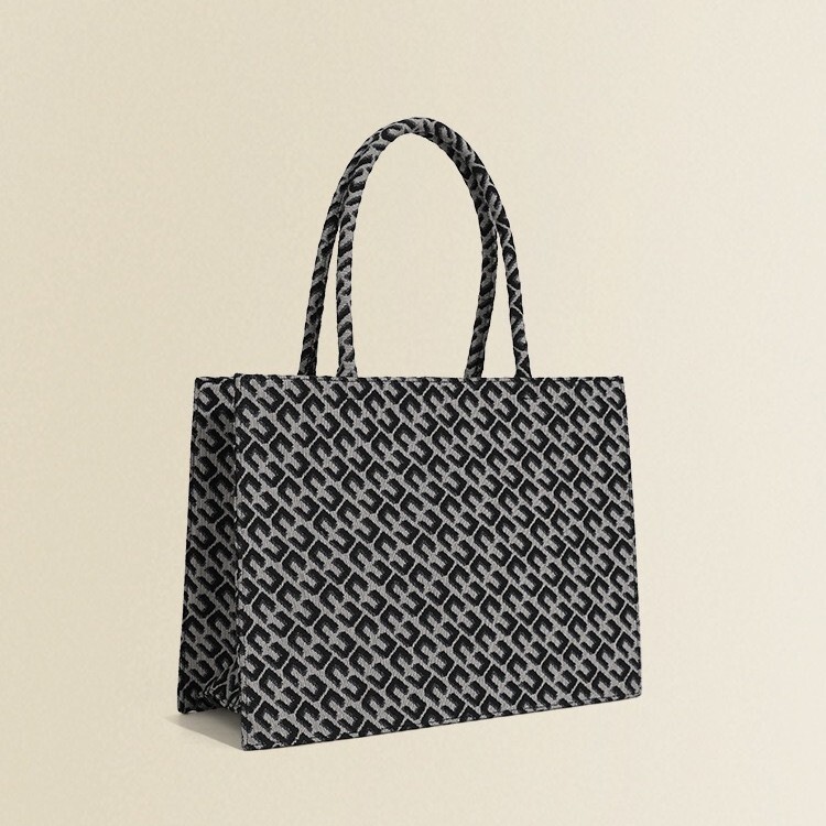 Canvas for Women Niche Jacquard Handbag Underarm Student Large Capacity Shoulder Tote Bag ddmymarket