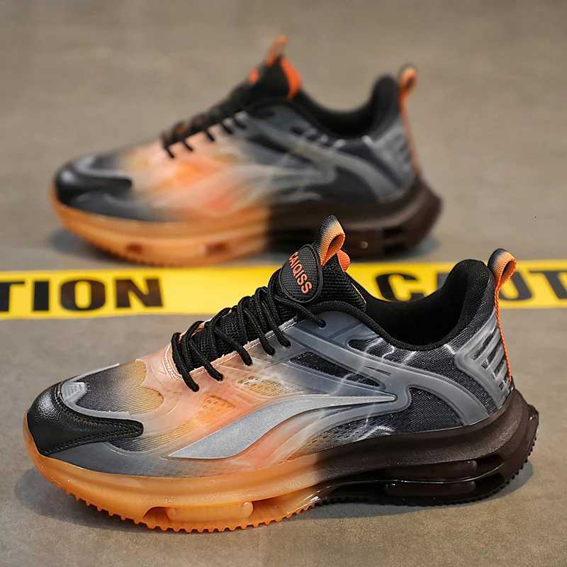 Mens Breathable Sports Shoes - Mesh Breathable Plaid Cushioning Running Shoes for Basketball Tennis and Casual Use Z250812