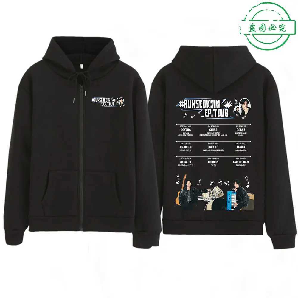 Kpop Korean Jin Runseokjin Ep Tour 2025 Zipper Hoodies Mens Women Clothing Pullovers Fashion Hip Hop Zip Up Sweatshirt Jackets X250812