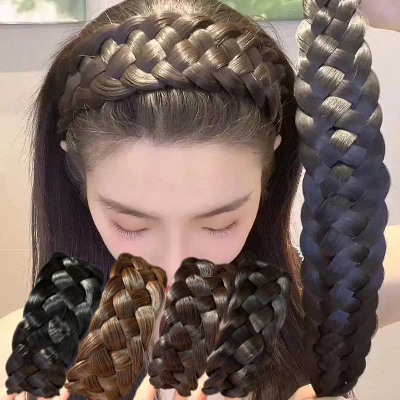 Lazy Wig Twist Bands For Wen Wide Fishbone Braids Hairbands Handmade Retro Hoop Hair Styling Accessories X250812