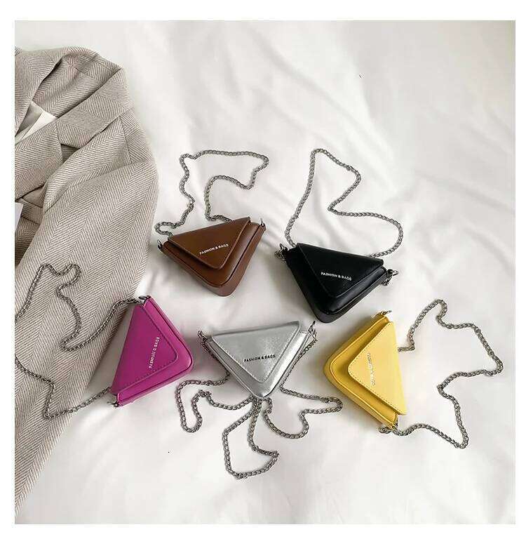 Trendy Triangle Mini Chain Shoulder For Women Designer Purses And Handbags Female Small Crossbody Party Clutch Bag New
