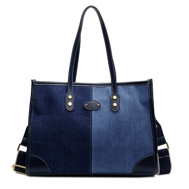 Korean Style Trendy Handbag for Women Spring Summer New Fashion Denim Single Shoulder Crossbody Commuting Casual Tote Bag