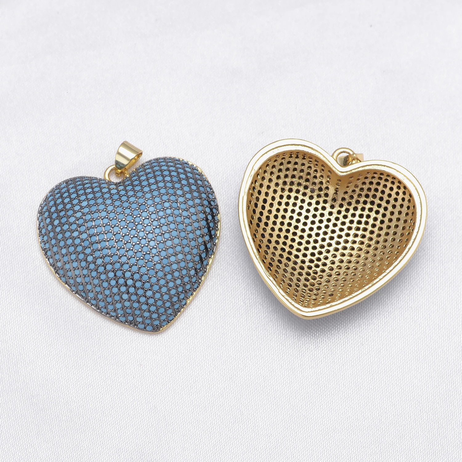 LJRIVER 1 Pcs Pendants for Diy Jewelry Color Heart Charms Paved Crystal Brass Top Quality Accessory for Chains Necklace Keychain 250807