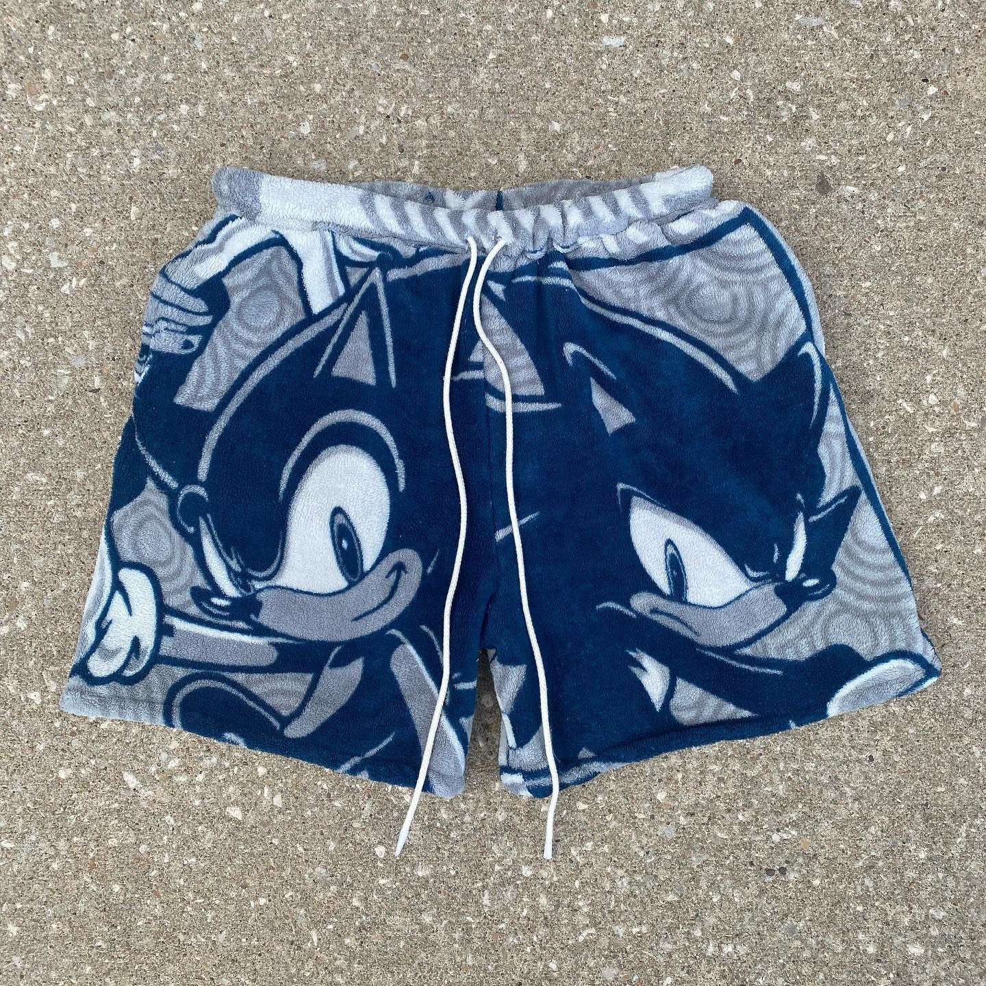 Cartoon Peripheral Shorts 3D Printed Beach Fashion Casual Wide-Leg Pants Unisex Terry Cloth