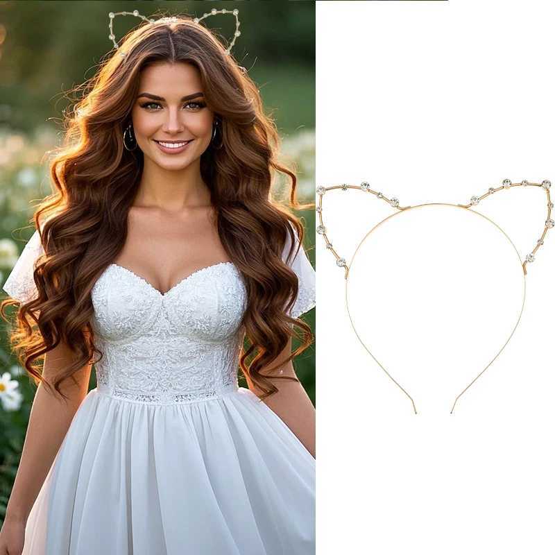 Girls Cat Ears Bands Sweet Hairbands For Wen Rhinestone Alloy Band Cute Band Party Festival Hair Accessories X250812