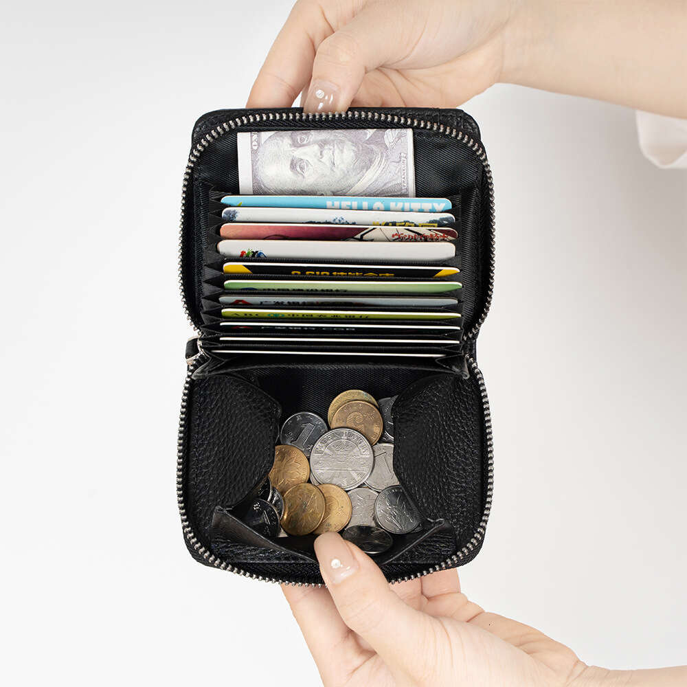 Japanese and Korean New Genuine Leather Fashion Multi-Card Slot Accordion Card Holder Large Capacity Women's Cowhide Wallet designer wallet B5 B5