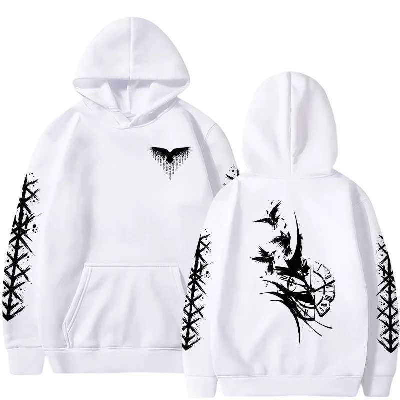 Casual Sport Wear Home Outdoor Pullover 2025 New Men Hoodie Sweatshirt Raven Ancient Clocks Print Fashion Top For Autumn Winter Y250811