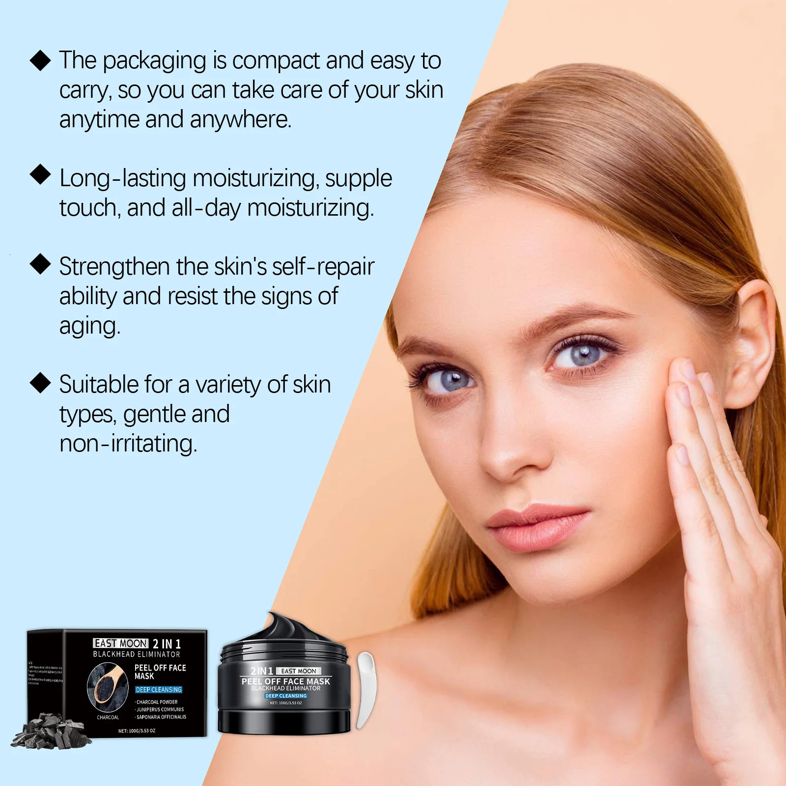 Bamboo Charcoal Blackhead Remover Mask Purifying Shrink Pore Deep Cleansing Oil Control Exfoliator Peel Mud Mask Skin Care 250807