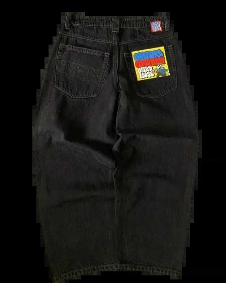 70s Y2K Pants Black Jeans Wide Leg Men Retro Loose Fashion Trendy Pants Hip-Hop Streetwear Y2K American Street Casual Jeans X250812
