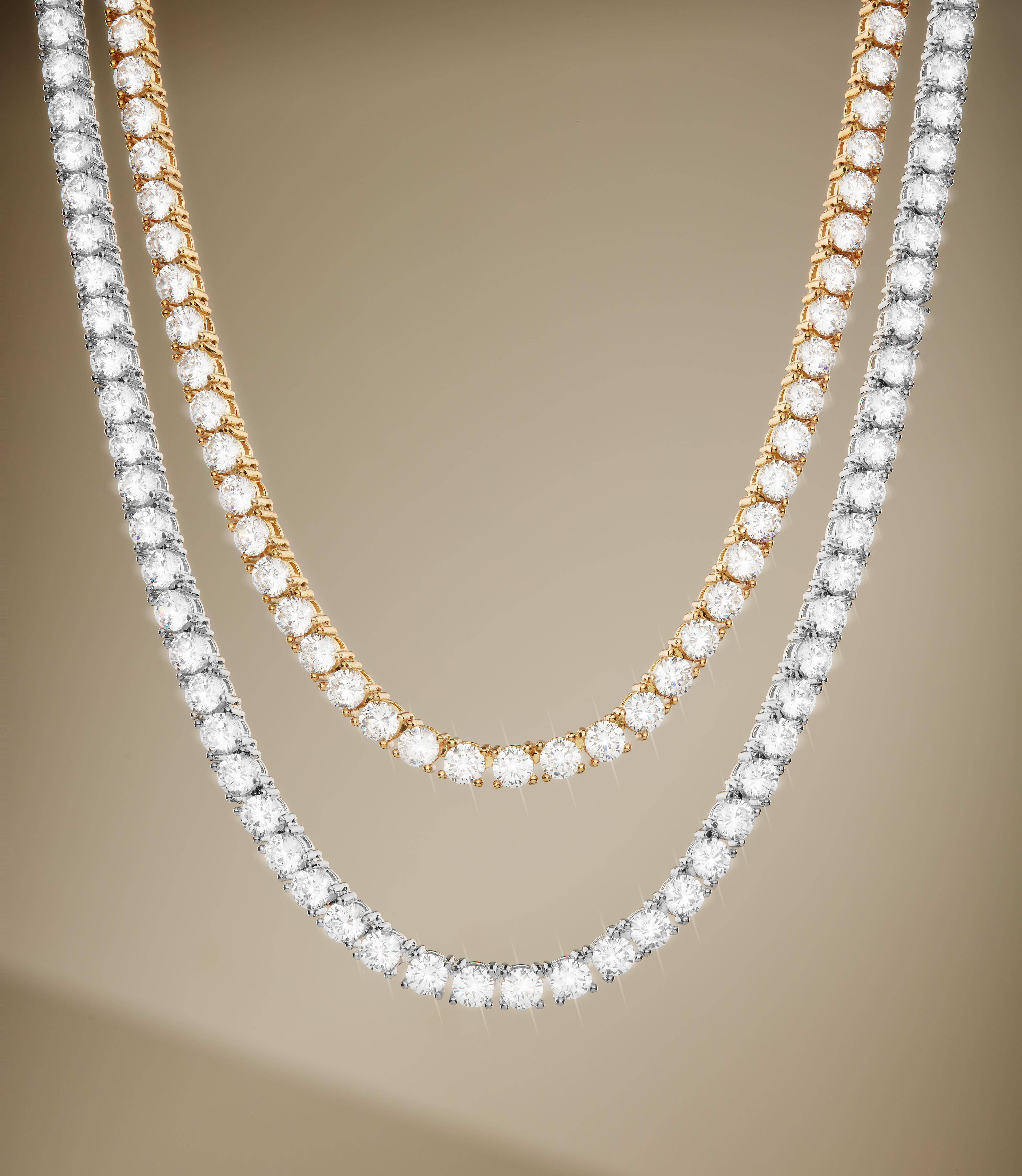 Speedin Iced Out D Color White VVS 925 Sterling Silver 3mm-4mm Moissanite Diamond Tennis Chain Necklace Gold Plated Link Chain