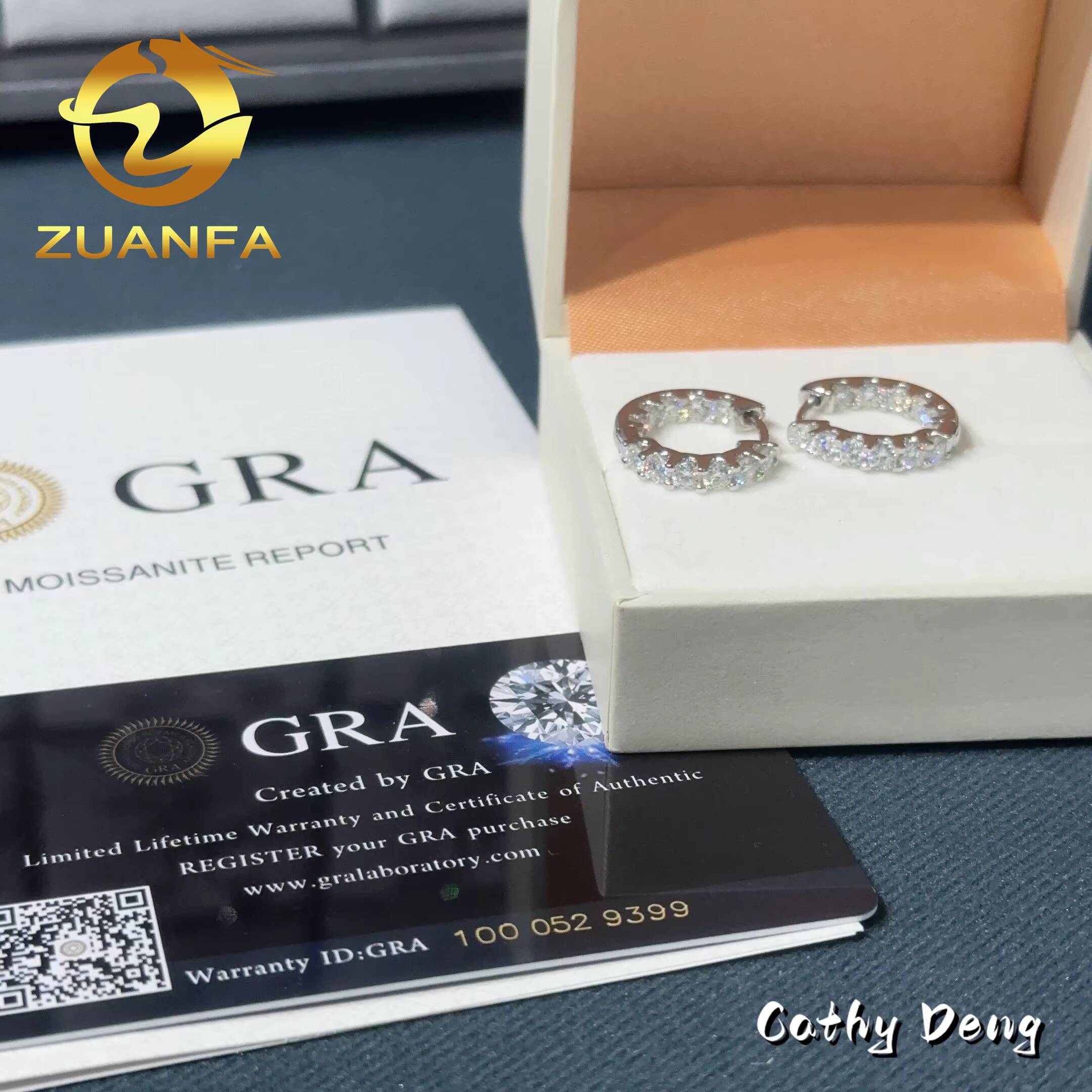 Pass Diamond Test High Quality Hip Hop Moissanite Stud Earring Hoop 925 Sterling Silver Moissanite Stud Earrings for Men Women