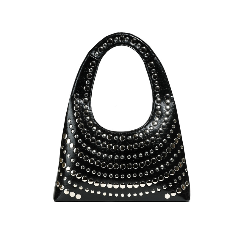 Punk Style Heavy Rivet Handbag Shoulder New Large Capacity Women's Underarm Bag