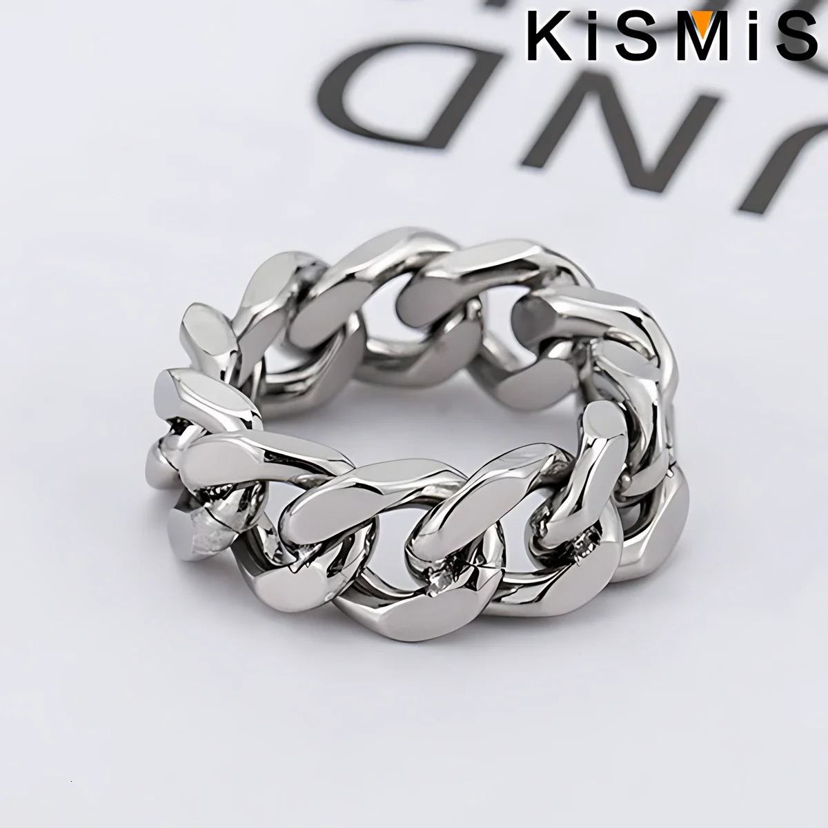 Stainless Steel Rings for Men Cuban Link Chain Male Boy Finger Ring Fashion Jewelry Accessories Wedding Band Gift for Him 250812