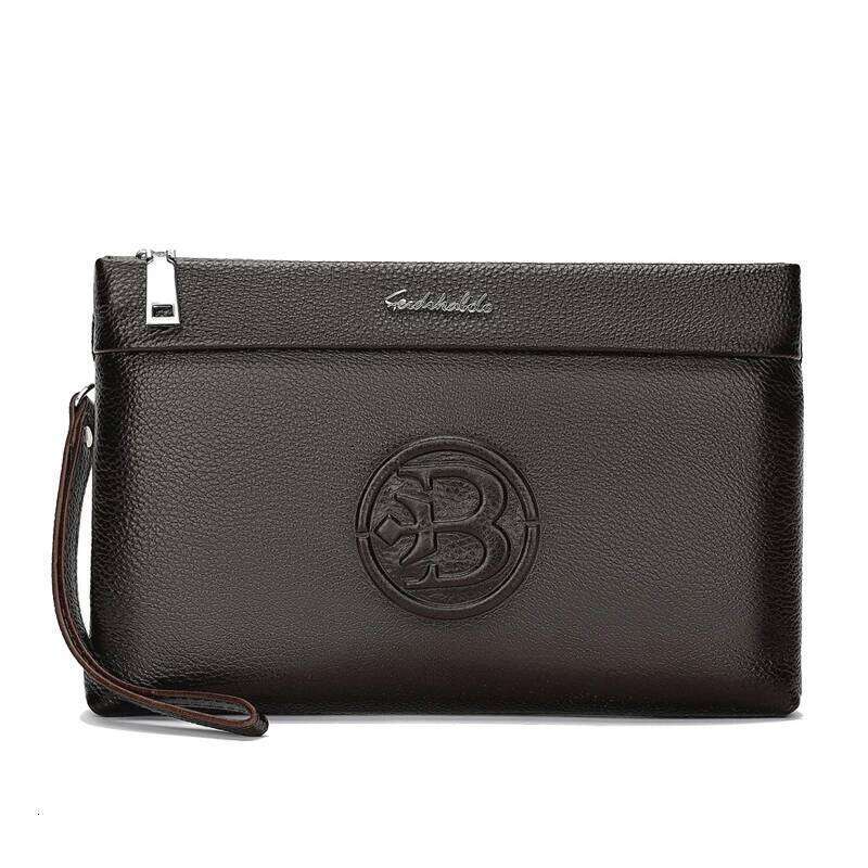 100% cowhide genuine leather men's envelope wallet clutch bags for men designer bag bolso hombre bolsa