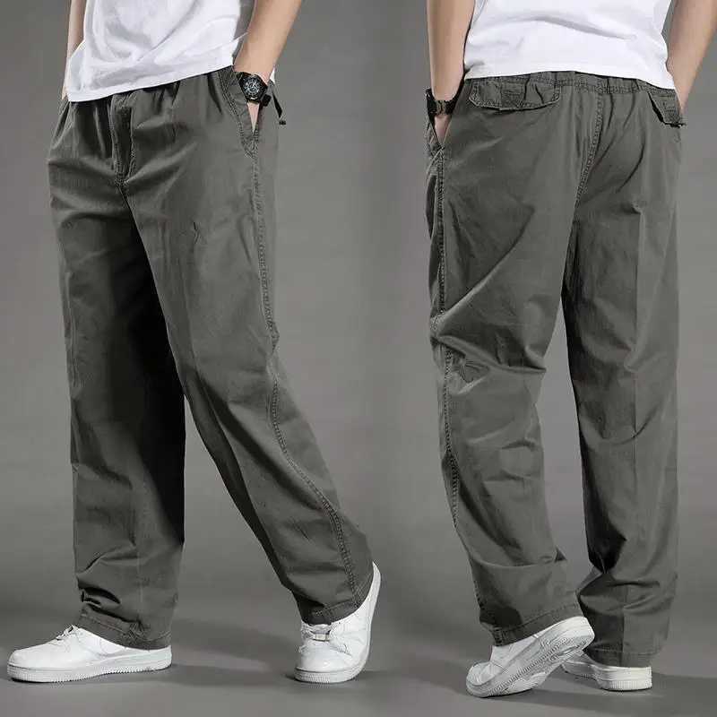 2024 New Mens Summer Thin Cotton Casual Pants Loose Straight Leg Trend All Matching Mens Long Pants X250812