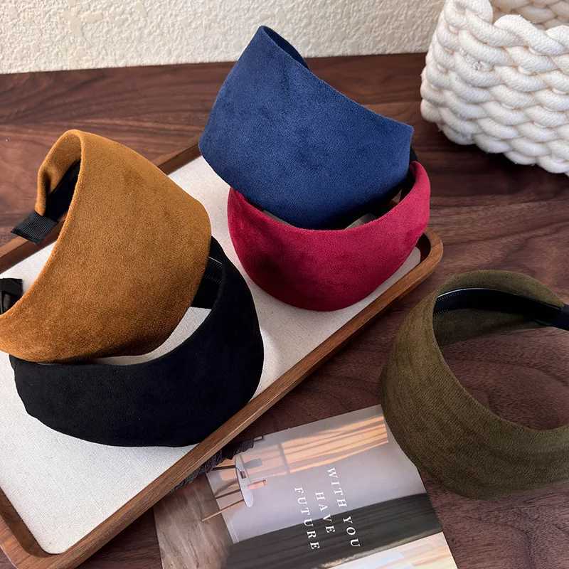 Retro Imitation Suede With Wide Edges Band Autumn Winter For Women Temperament Hair Hoop Fem Anti-Slip Hair Band Dress X250812