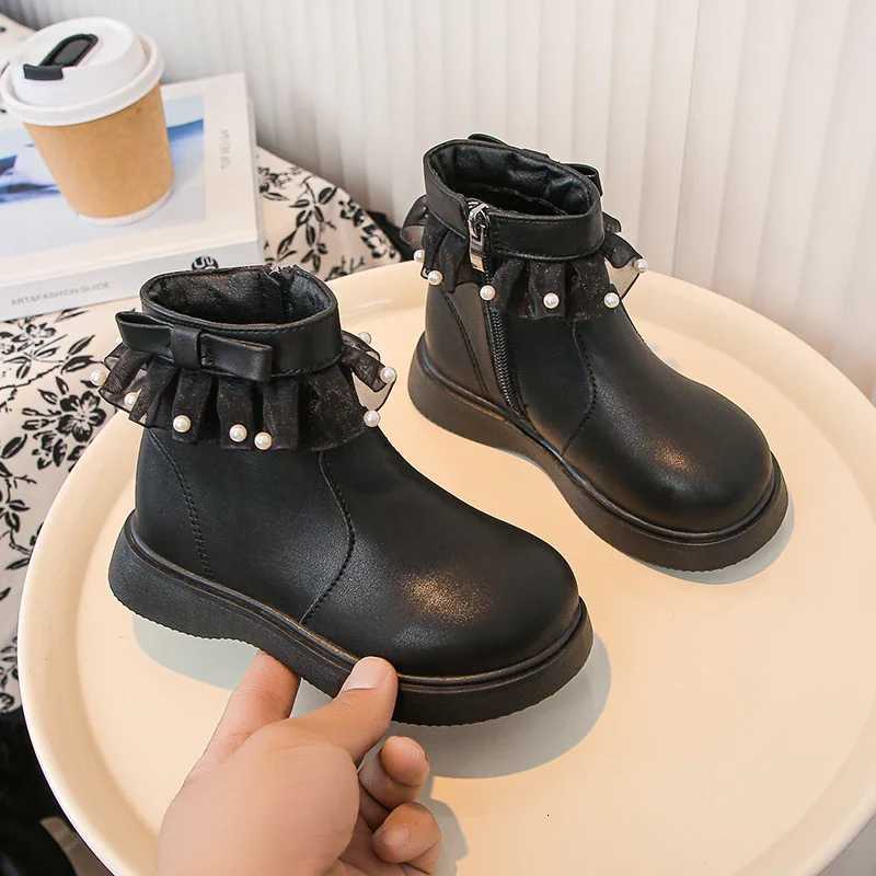 Fashion Girls Ankle Boot Sweet Lolita Sle Princess Lace Childrens Casual Boots Versatile Elegant Kids School Leather Boots XJ250812