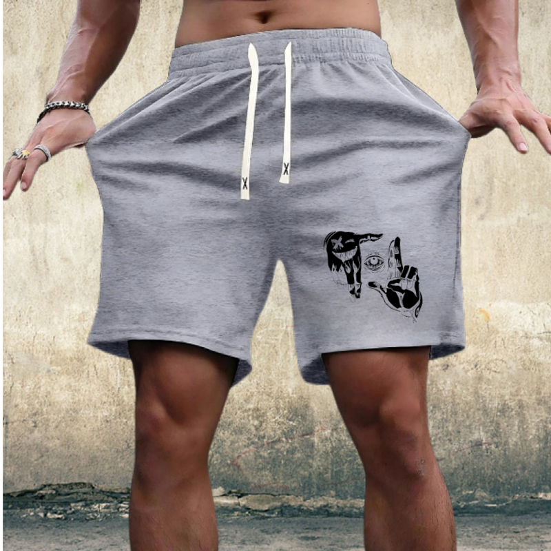 Summer Wholesale Customizable Large Size Men's Casual Elastic Knitted Shorts Mid-Waist Breathable Boxer Pants Hot Drawstring Printed 484