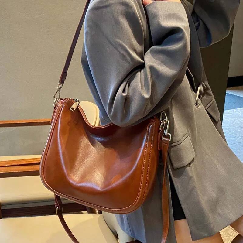 2025 quality cow leather Shoulder Crossbody Women handbag fashion casual tote bucket bag large capacity solid color ddmymarket
