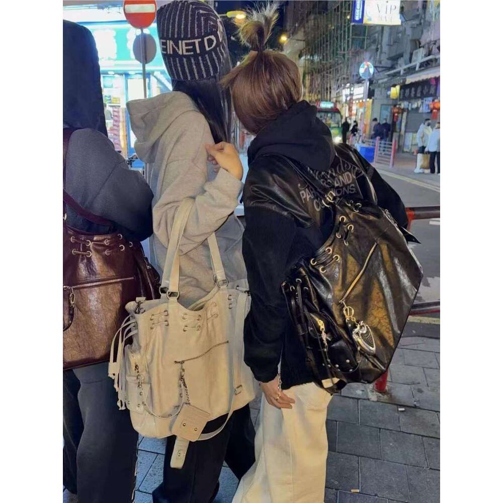 toteBag Shoulder bag ROSE NOIRE Deinet For Women Spring Summer New Rivet Motorcycle Style Large Capacity Crossbody Tote Bag Trendy