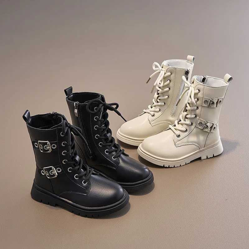 2024 Autumn Winter New Children Short Boots for Girls Fashion UK Sle Chic Soft Comfortable Non-slippery Casual Leather Shoes XJ250812