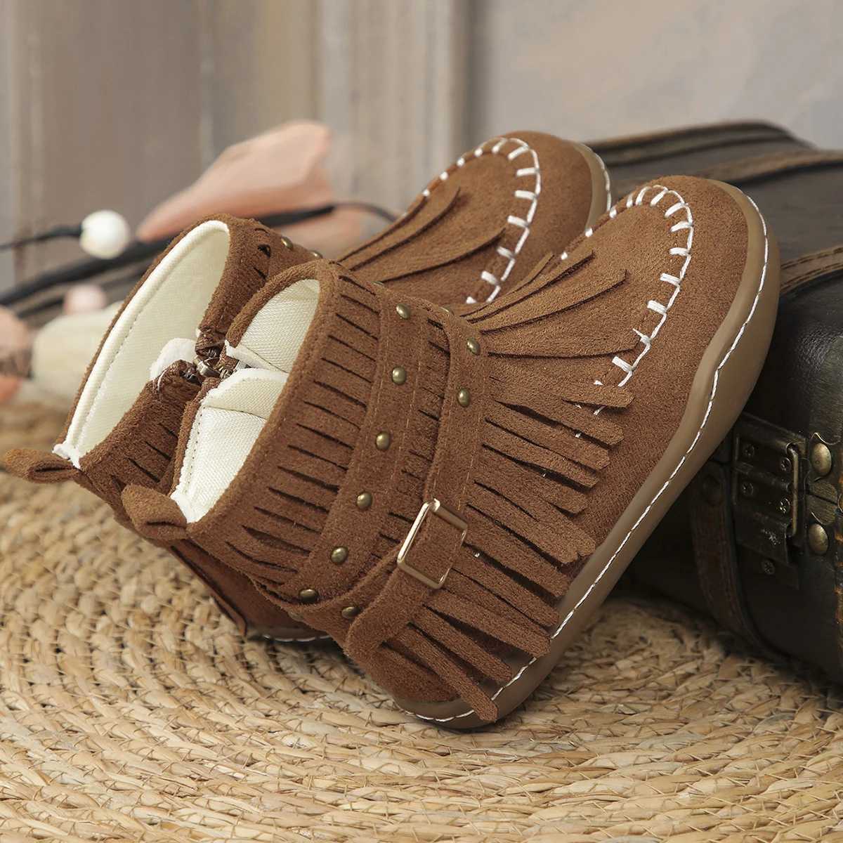 Girls Short Boots with Tassels Kids Princess Boots Non-Slip Ins Trendy 2025 Brand New Children Fashion Boots with Side Zipper XJ250812