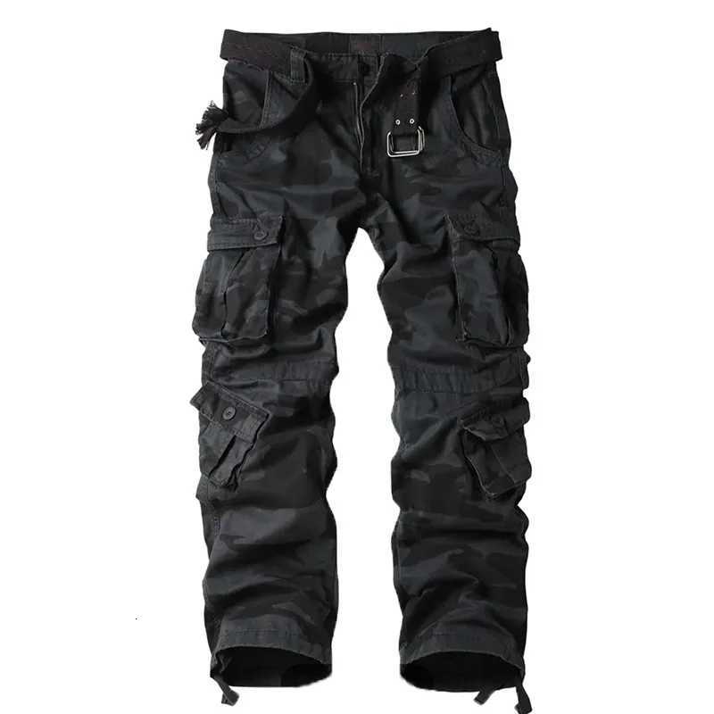 Mens and Womens Color Palette Multi-pocket Camouflage Cargo Pants Streetwear Patchwork Loose Cargo Pants Wide-leg Baggy Pants X250812