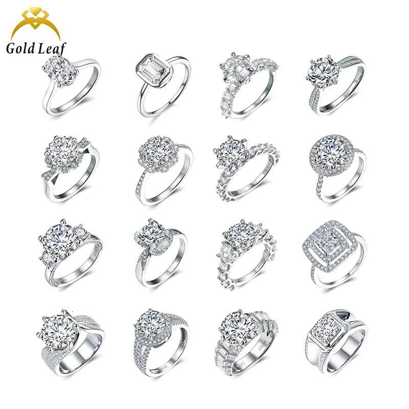 Fine Jewelry 14K/18K Gold Synthetic Diamond Ring 2CT DEF VVS Emerald Cut Lab Grown Diamond Bezel Proposal Wedding Ring for Women