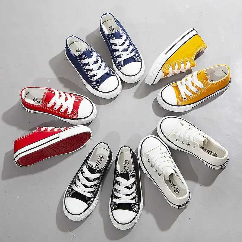 Childrens Low-top Canvas Shoes Spring Autumn New Style White Shoes Wenzhou Sulfurized Boys Girls Student Board XJ250812