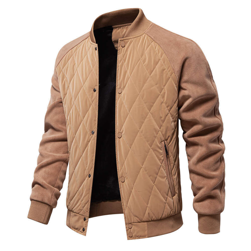 Men Jackets coat Patchwork Thick Fleece Lined Baseball Bomber Jacket Winter Warm Outwear Jackets Coats for Men