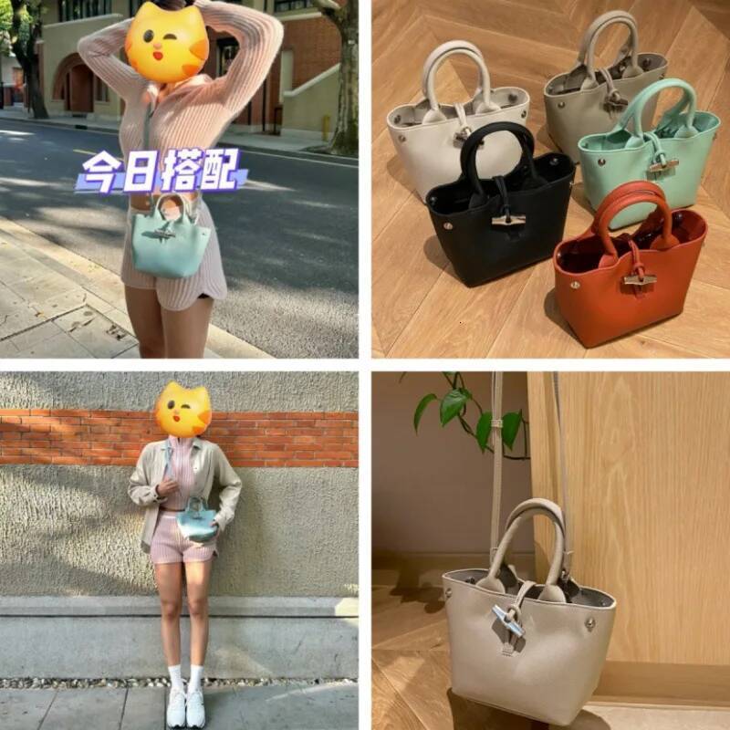 High quality new Roseau mini handbag bamboo buckle crossbody cowhide casual bag women high-quality