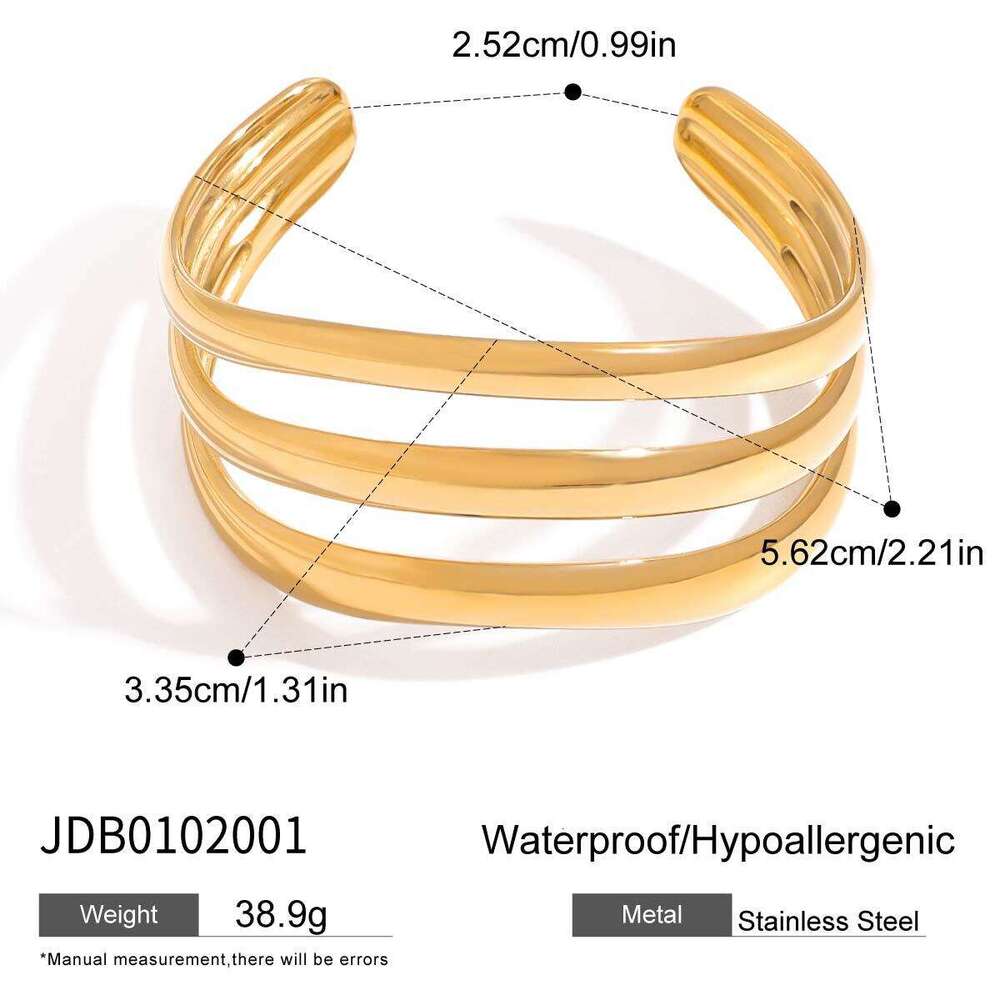 Stainless Designer Hollow Multi-layer Jewelry Open Plain R Bracelet for Women High-end Jewelry Titanium Steel Hand Accessories