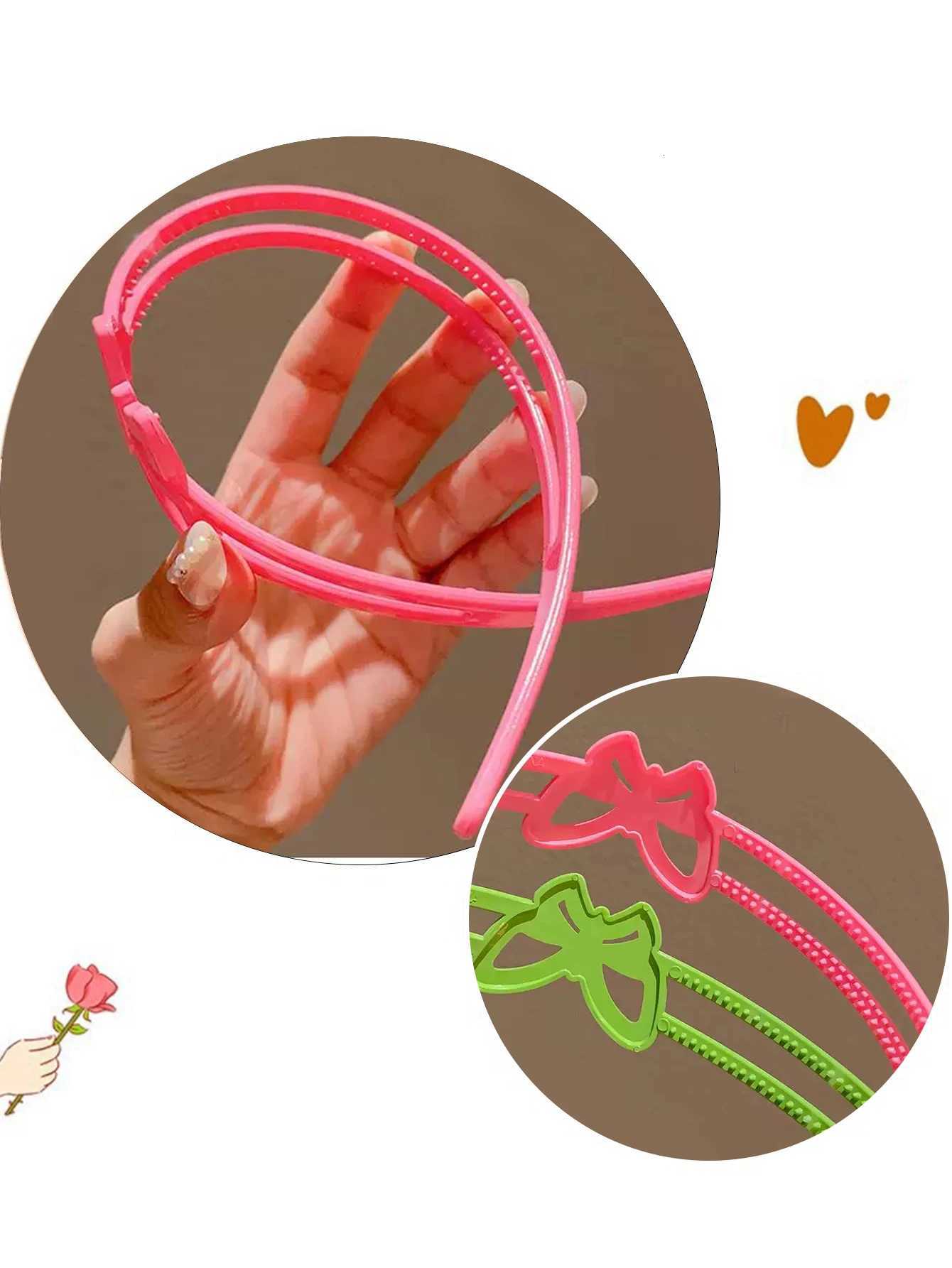 1/6Pcs Fashion Glossy Flower Bands for Girls No Slip Hairband Elastic Hair Hoop Kids Teen Sweet Hair Accessory X250812