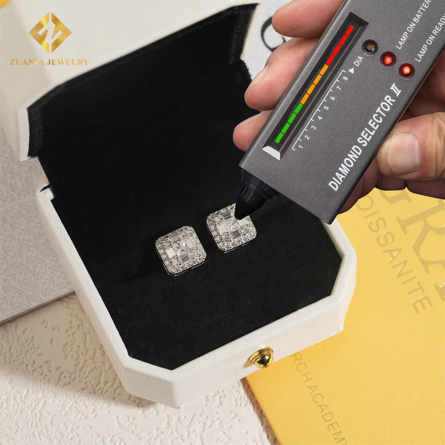 Princess Cut Hip Hop Jewelry 925 Sterling Silver Iced Out Square Screw Back Ear Studs VVS Moissanite Diamond Stud Earring
