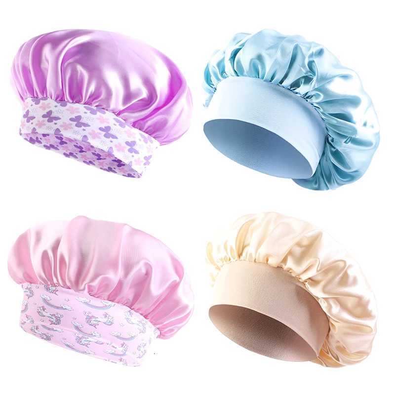 4PCS/LOT Kids Printing Stain Bonnet Baby Turban African Children Printing Bonnet Sleeping Cap Boys Girls Night Sleeping Hats XJ250812