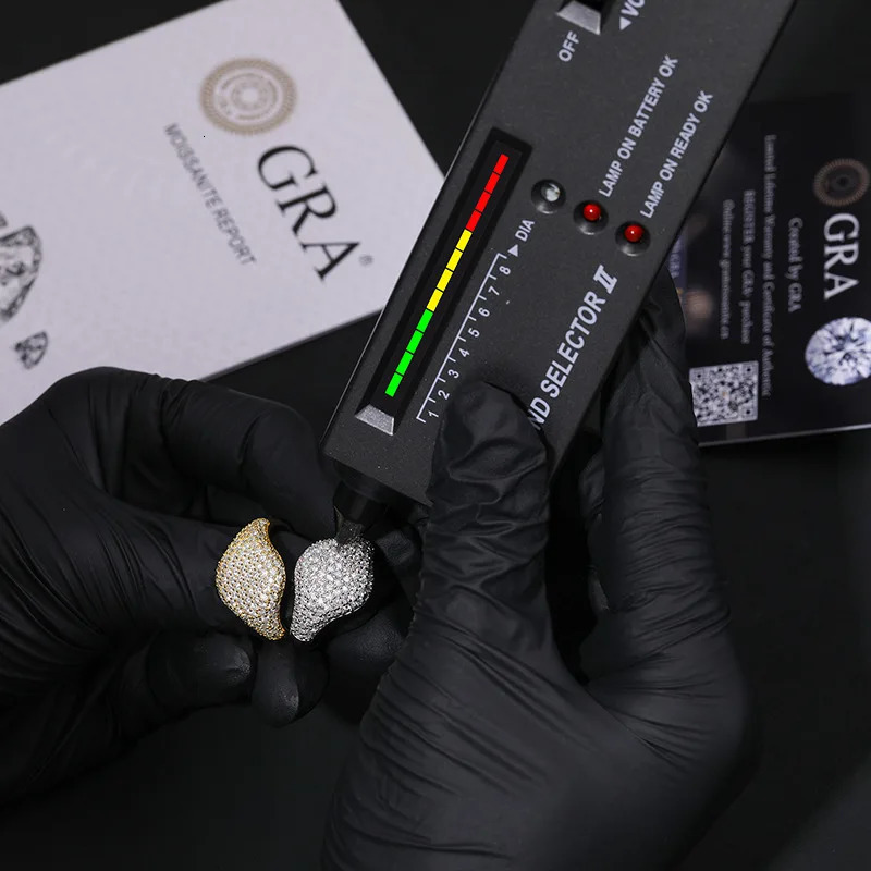 Full Diamond D Color VVS Hip-hop Mens Rings 925 Sterling Silver Top Quality Fashion Ring Fine Jewerly for Women Men 250812