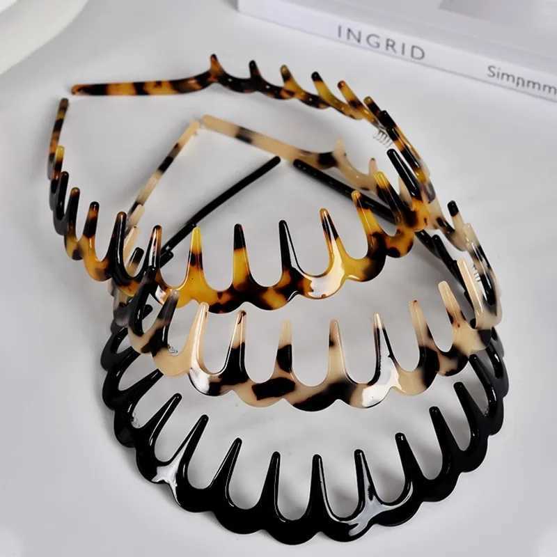 Wave Band Hairbands Brown Resin Wave Toothed Band Thin Non-Slip Wen Makeup Hair Cb Zigzag Band Notched Band X250812