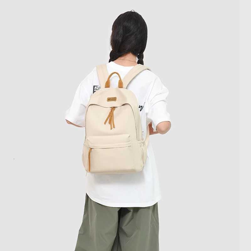 Fashion Womens Backpack High Quality Nylon Fabric Shoulder Bag Large Capacity Simple Style Multi Functional Womens Handbags Y250811
