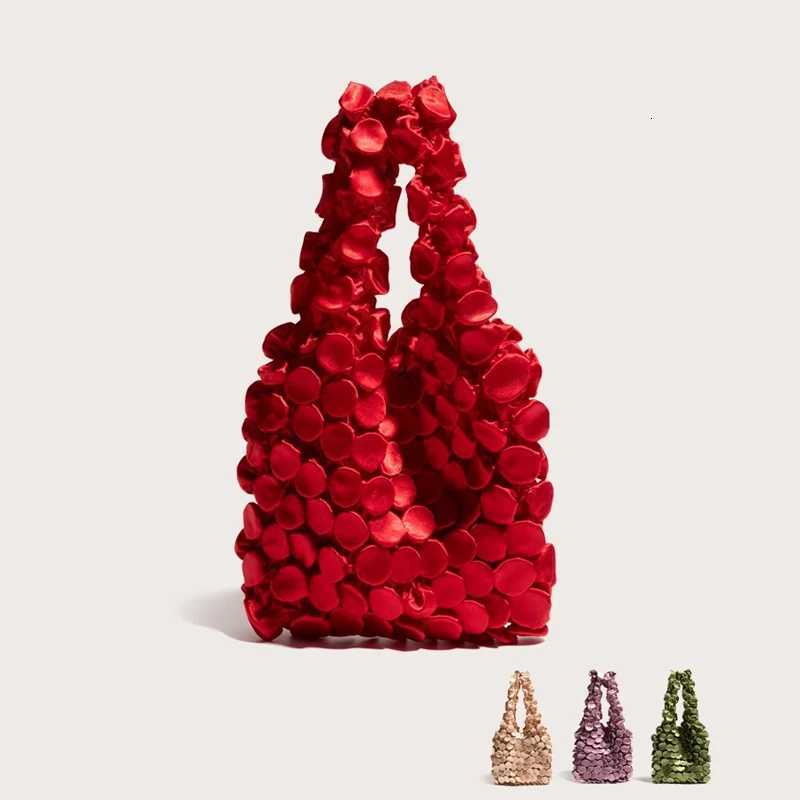 Ruched Bubble Small Tote Bag Telescopic Magic Shopping Bag Folding Portable Shoulder Bags Casual Elegant Large Capacity Handbags Z250812