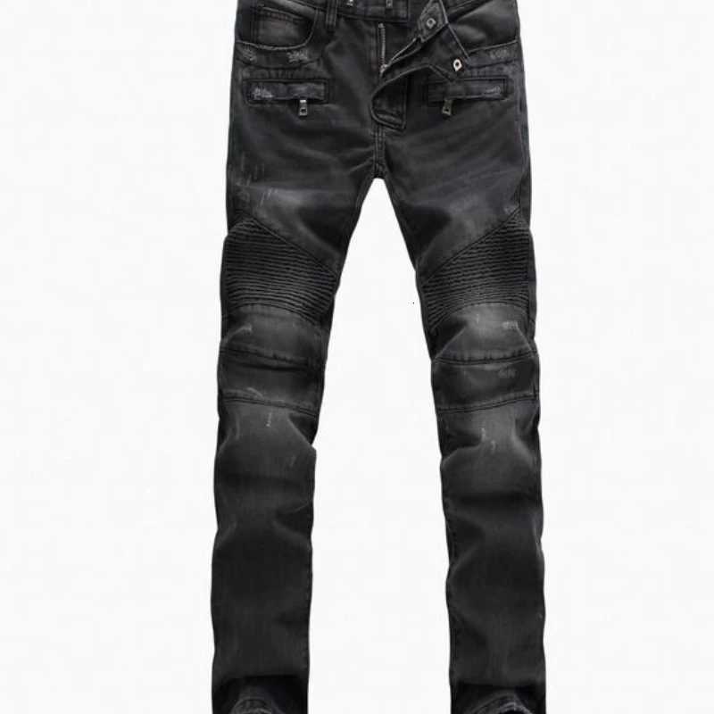 Mens Jeans Long Pants Denim Pants High Waist Simple Zipper Splice Casual Regular Slim Fit Straight Trousers for Autumn Winter X250812