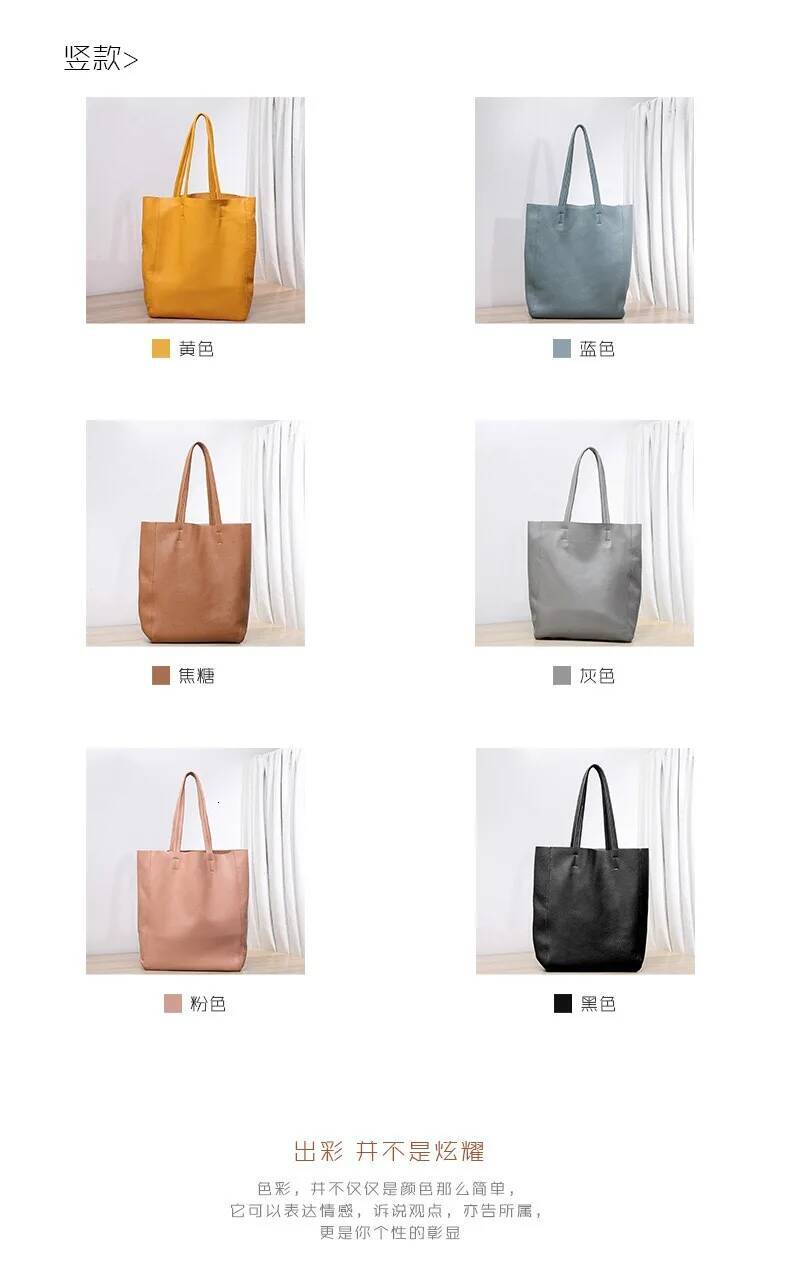 2025 High quality Real Cowhide leather Tote bags simple Women's handbag Travel Outdoor Commuter daily School Shopper bag large ddmymarket