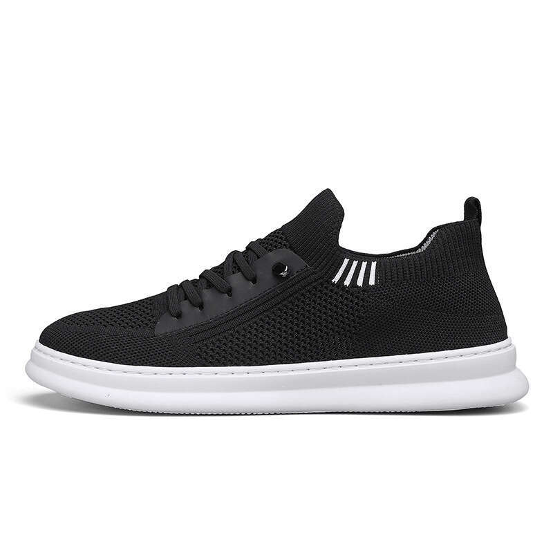 Free shipping Flyknit Men's Trendy Slip-On Casual Sneakers Soft Sole Hollow Mesh Breathable Air Conditioning Shoes