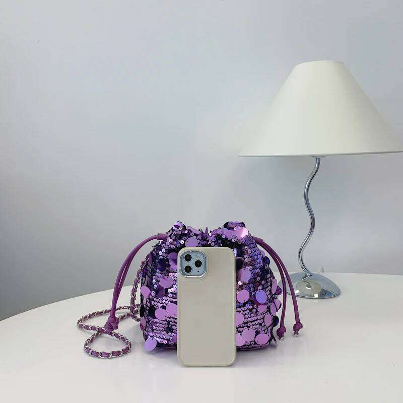 Ladies Sequin Evening Clutch Bag Women Wedding Party Shiny Sier Handbag Female Chain Phone Shoulder Crossbody Pouch