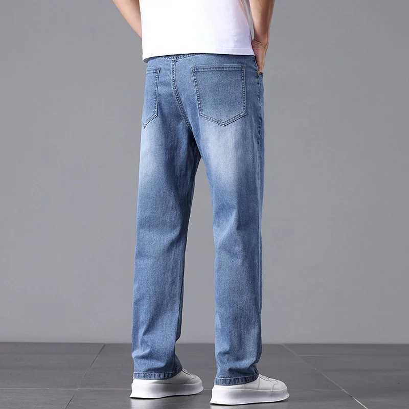 High Cotton Stretch Jeans for Men Loose Straight Leg 2025 Summer Slim Fit Soft Comfortable Breathable Casual Pants for Men X250812