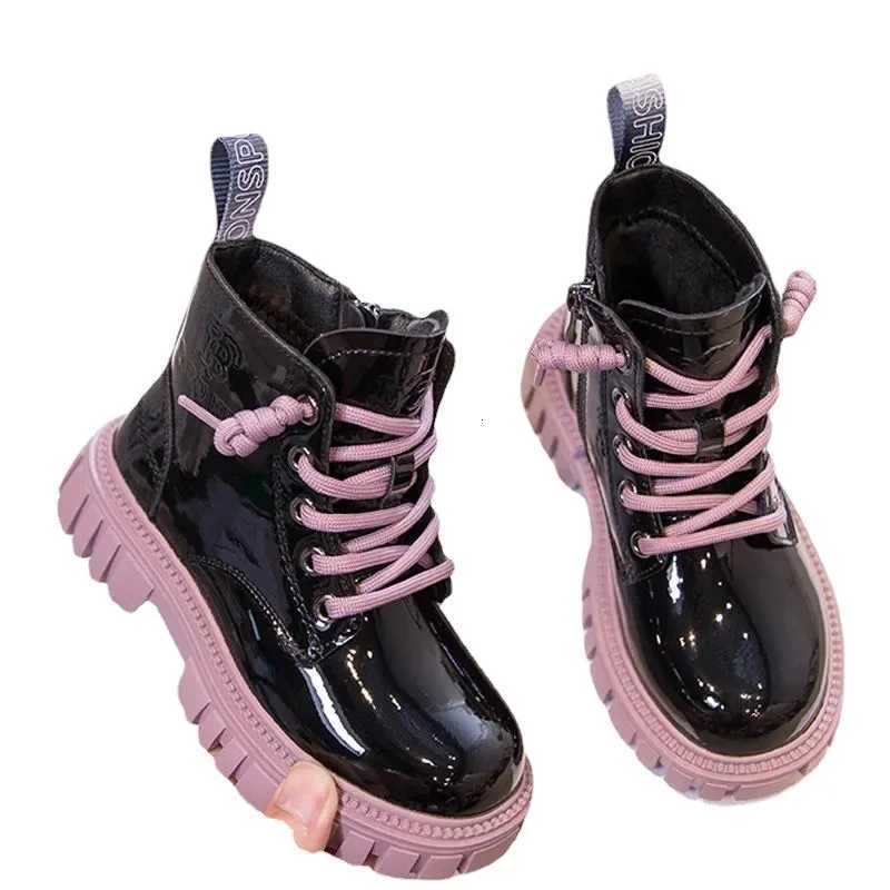 Childrens Boots Boys Girls Single Boots Solid Color England Style Children Boy Girls Shoes Kids Fashion Shiny Small Short Boots XJ250812