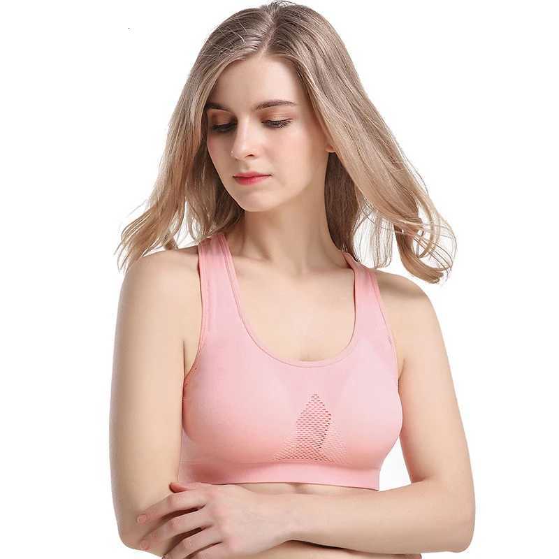 Women Breathable Sports Bra Absorb Sweat Shockproof Padded Gym Running Fitness Double Layer Seamless Sports Bra Underwear Z250812